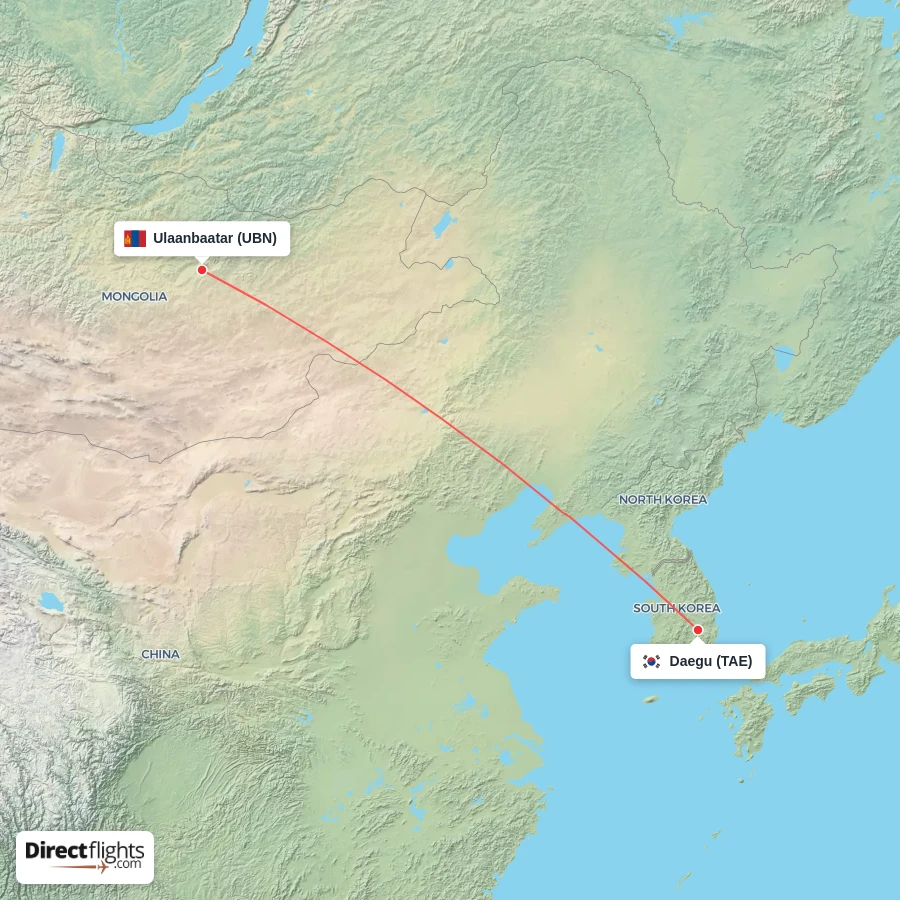 UBN - TAE route map