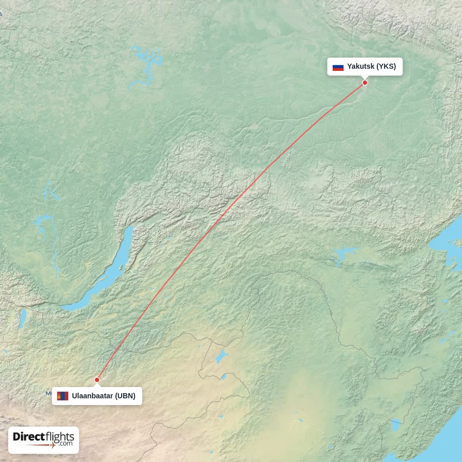 UBN - YKS route map
