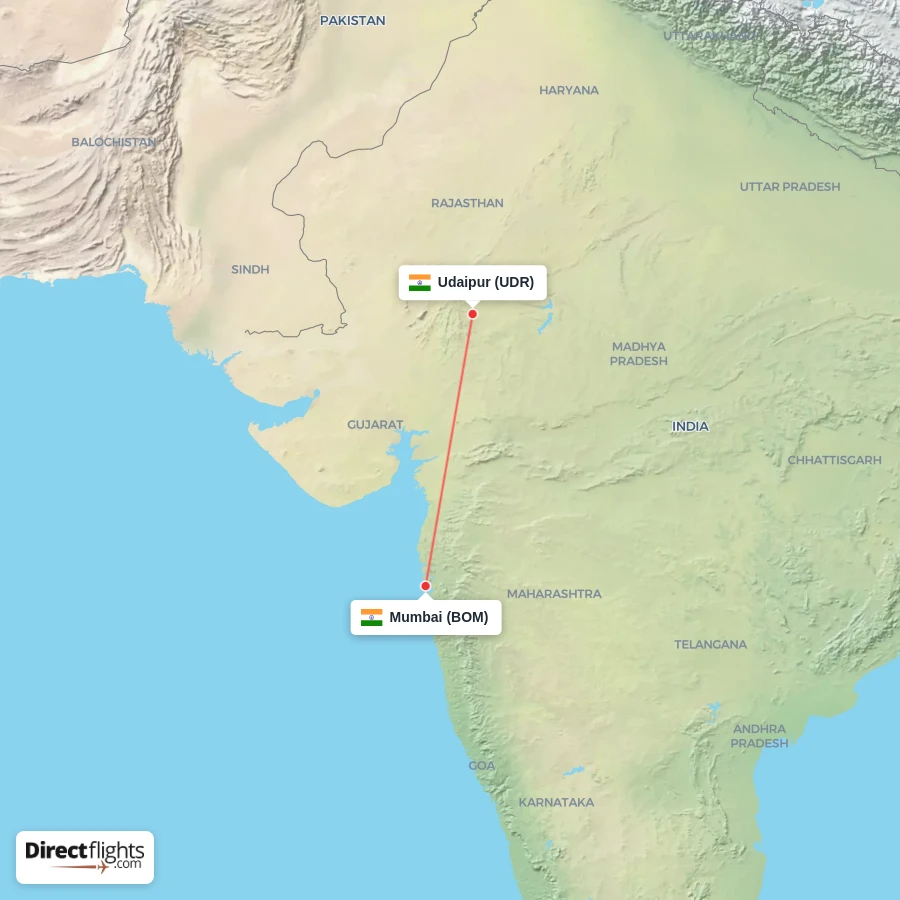 UDR - BOM route map
