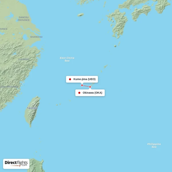 Kume-jima - Okinawa direct flight map
