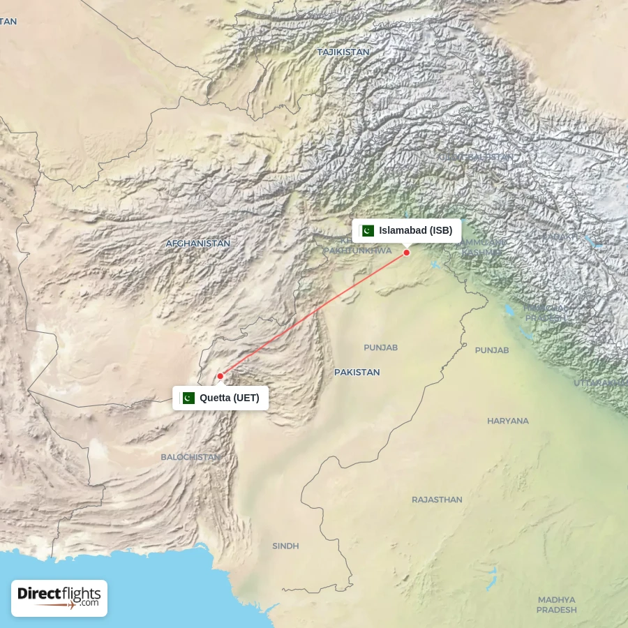 UET - ISB route map
