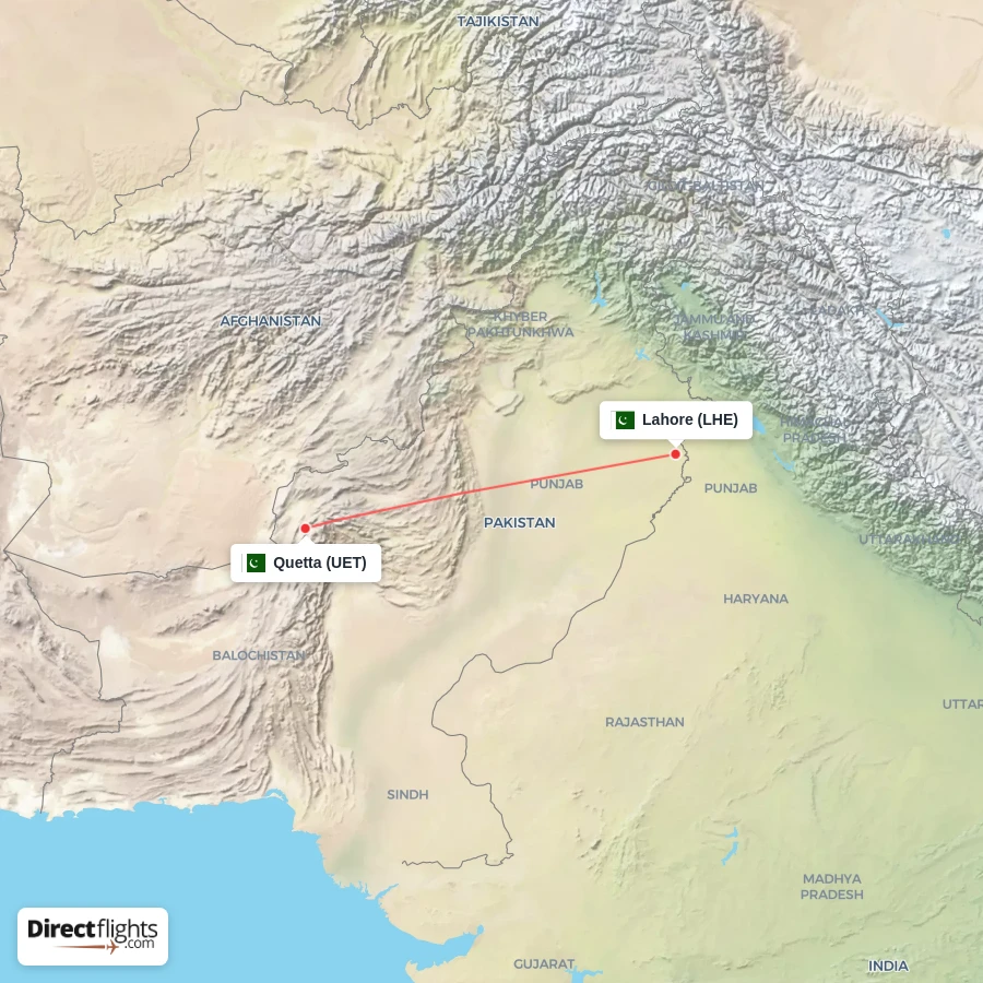 UET - LHE route map