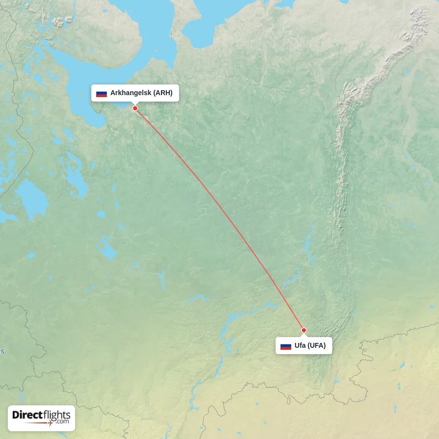 UFA - ARH route map