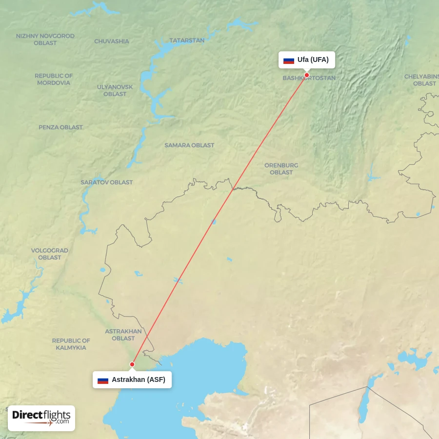 UFA - ASF route map