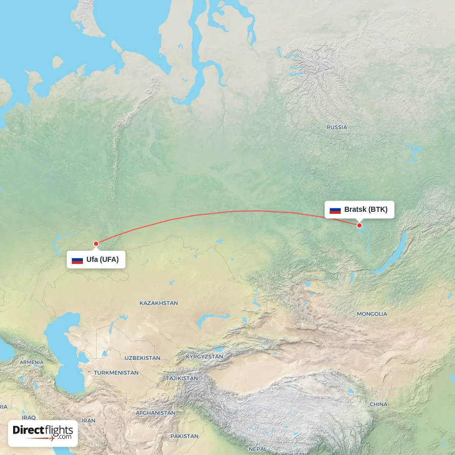 UFA - BTK route map