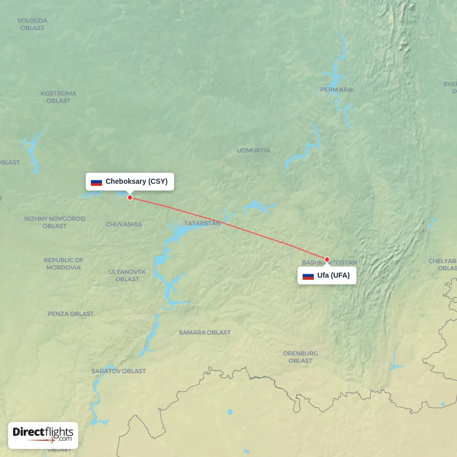 UFA - CSY route map