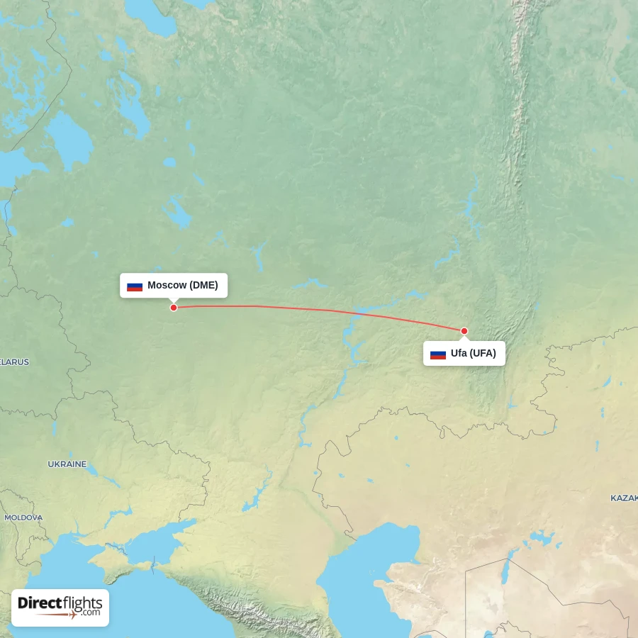 UFA - DME route map