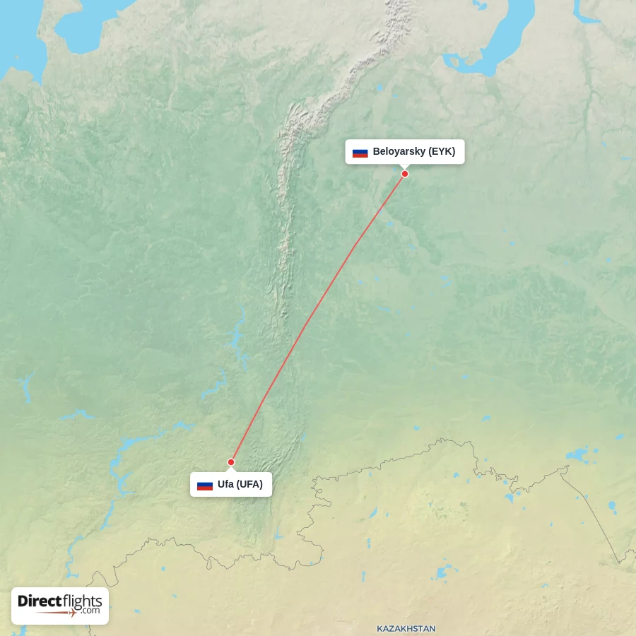 UFA - EYK route map