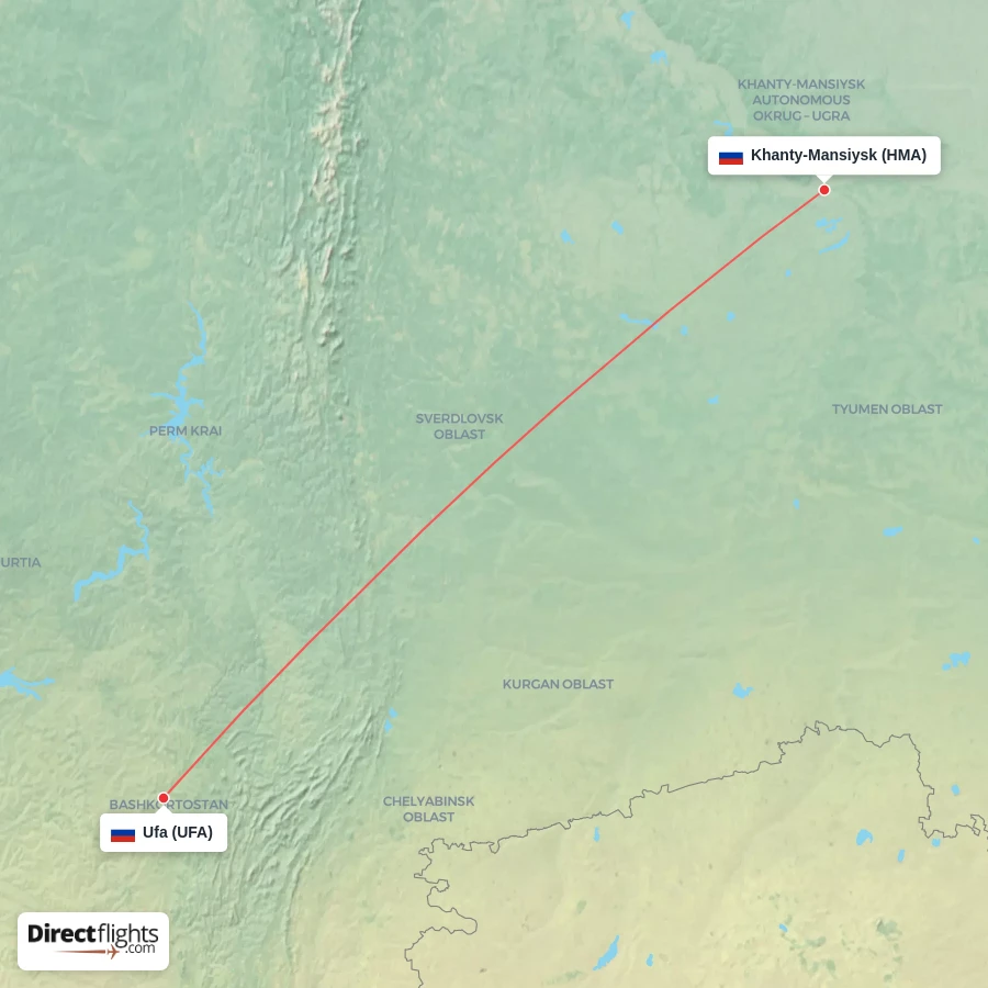 UFA - HMA route map