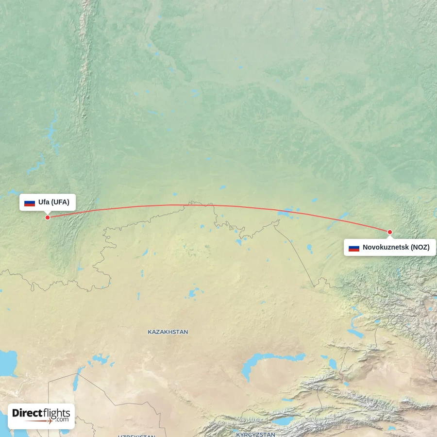 UFA - NOZ route map