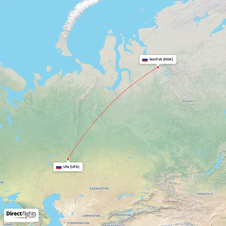 UFA - NSK route map