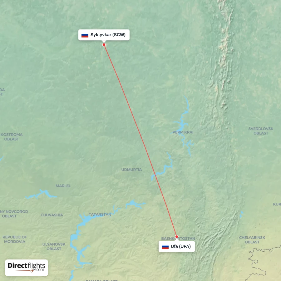 UFA - SCW route map