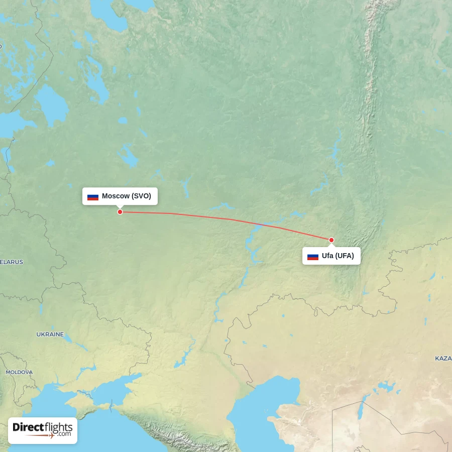UFA - SVO route map