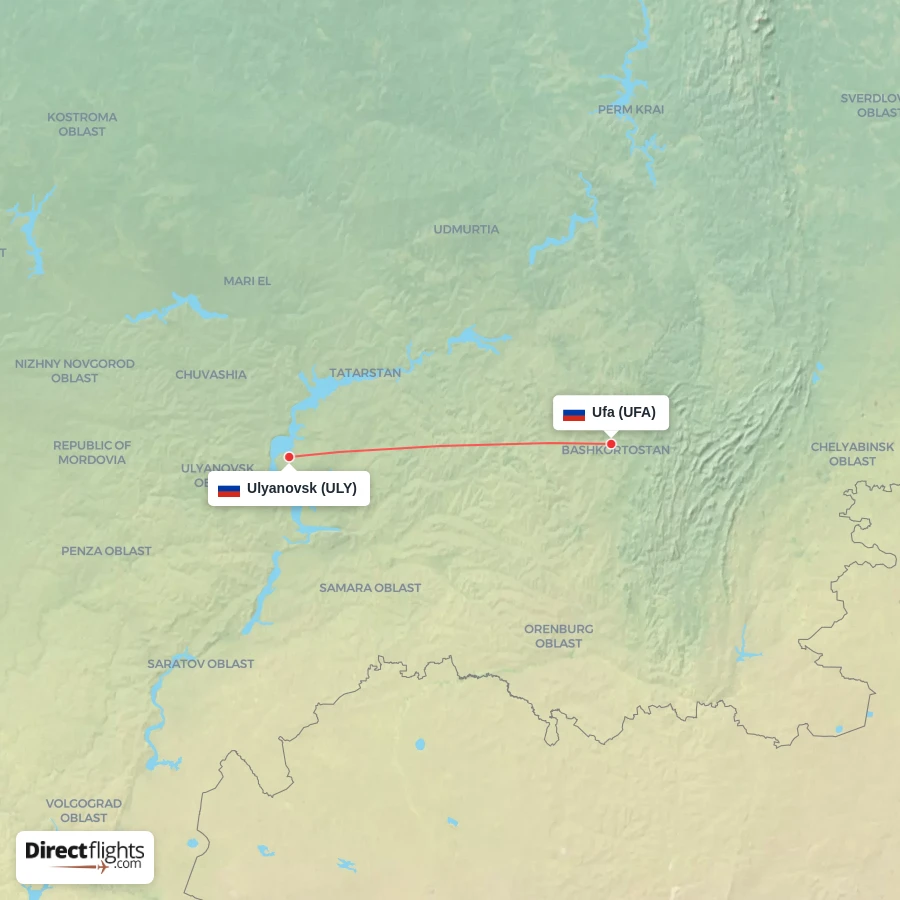 UFA - ULY route map