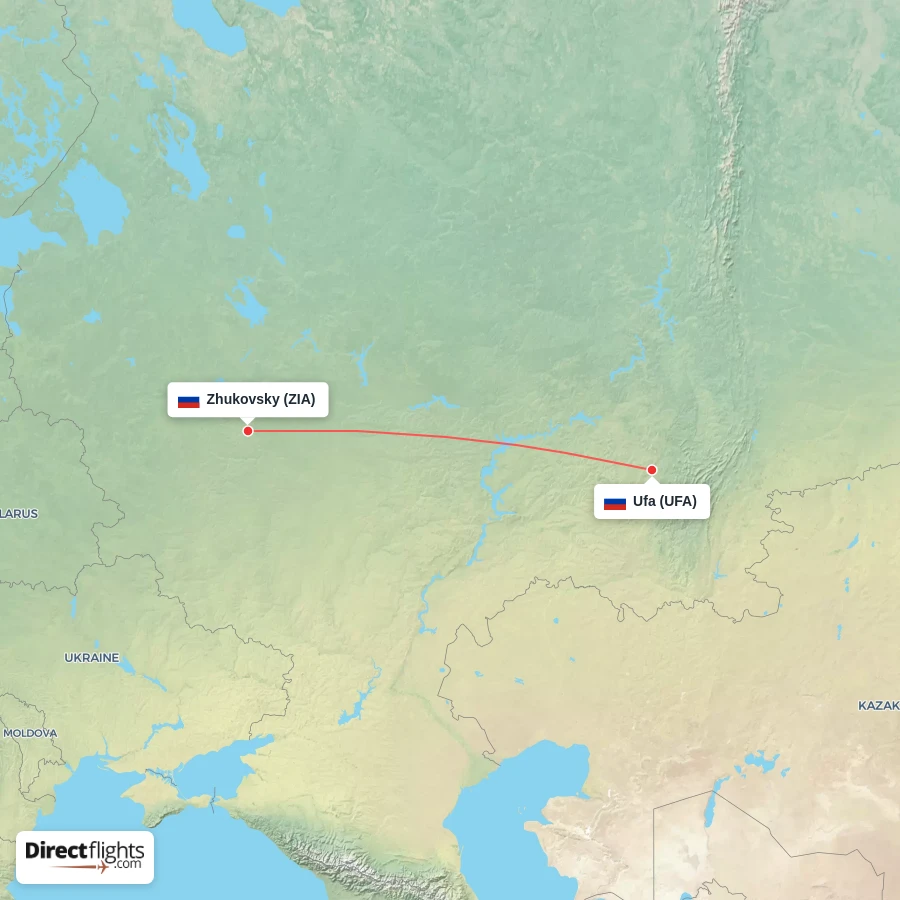 UFA - ZIA route map