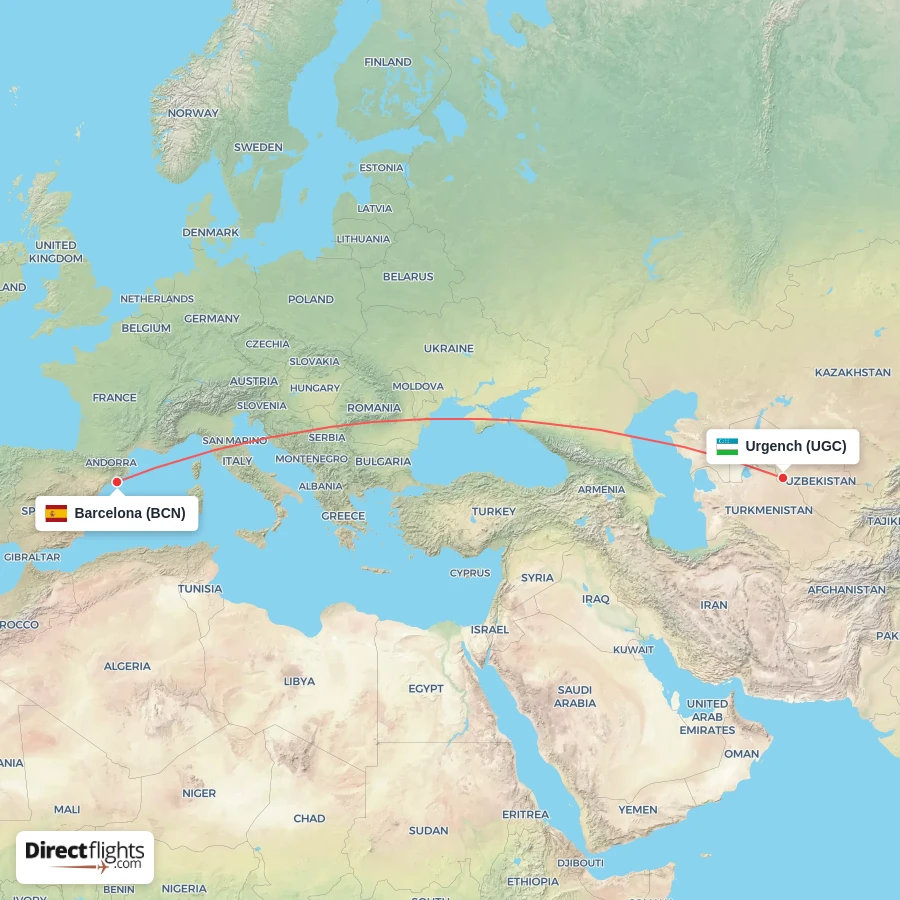 UGC - BCN route map