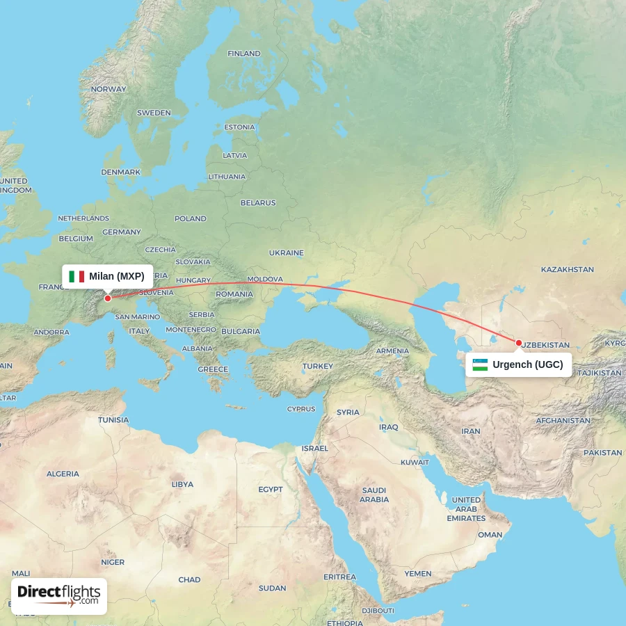 UGC - MXP route map