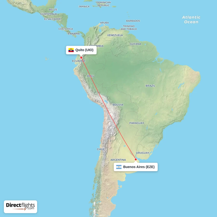 UIO - EZE route map