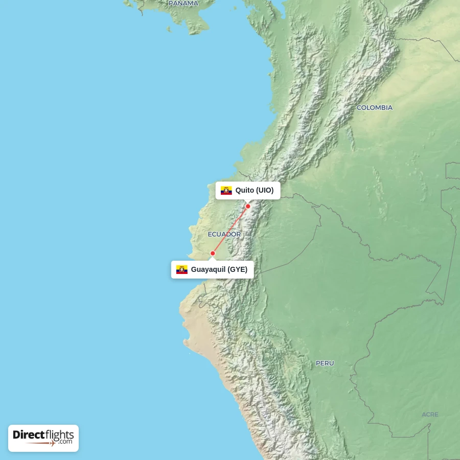 UIO - GYE route map