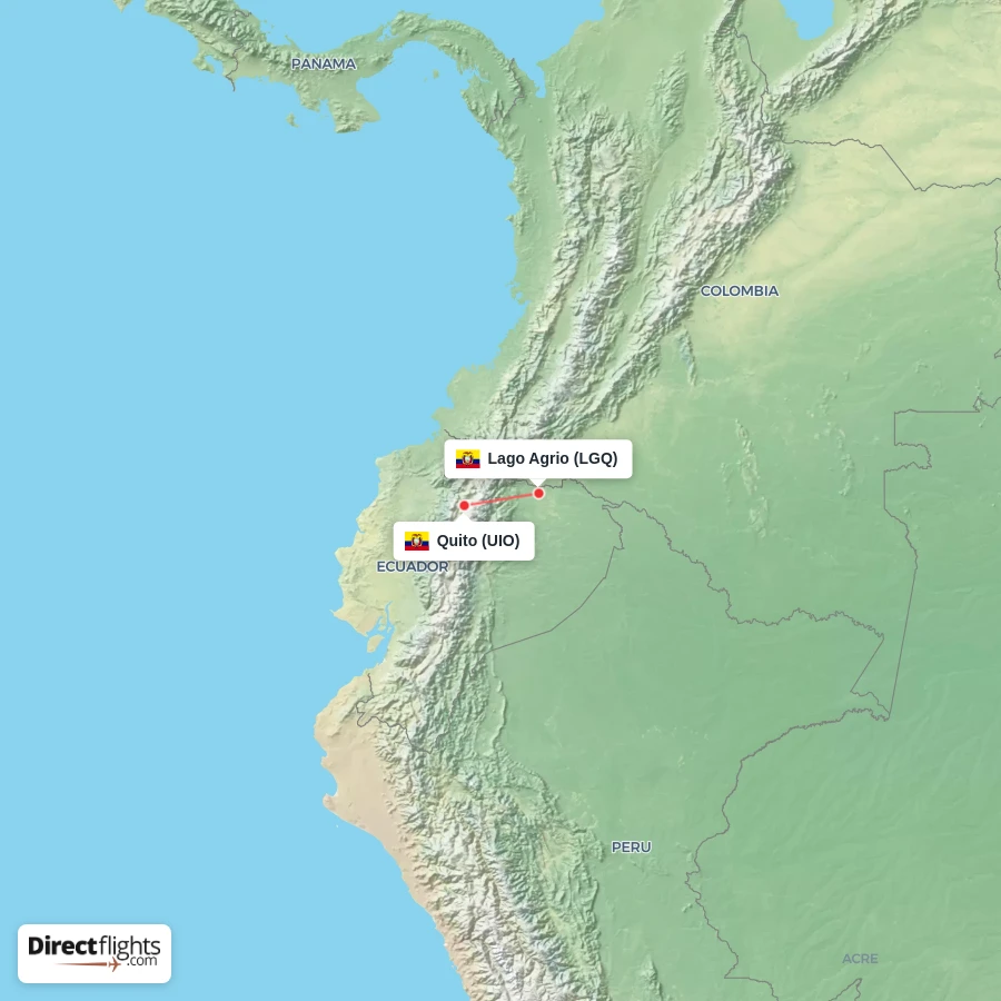 UIO - LGQ route map