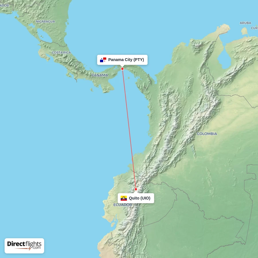 UIO - PTY route map