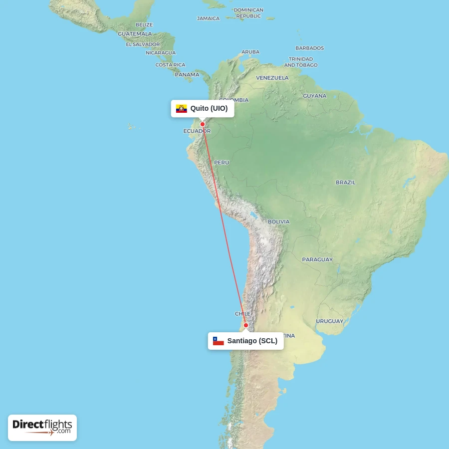 UIO - SCL route map