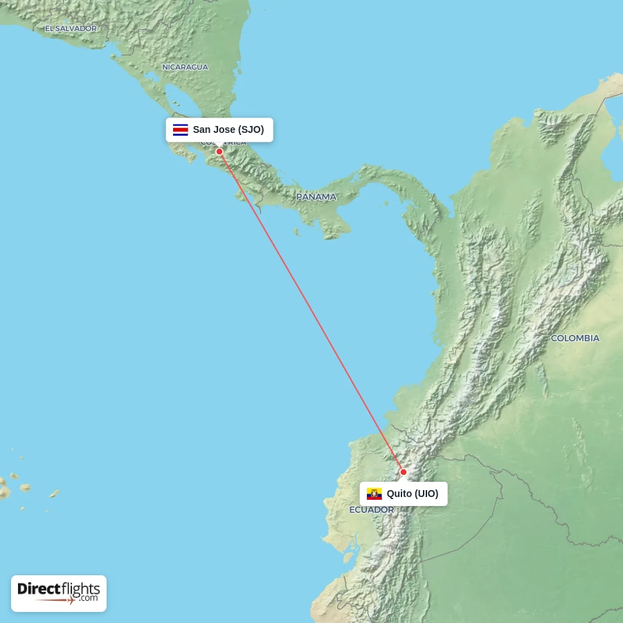 UIO - SJO route map