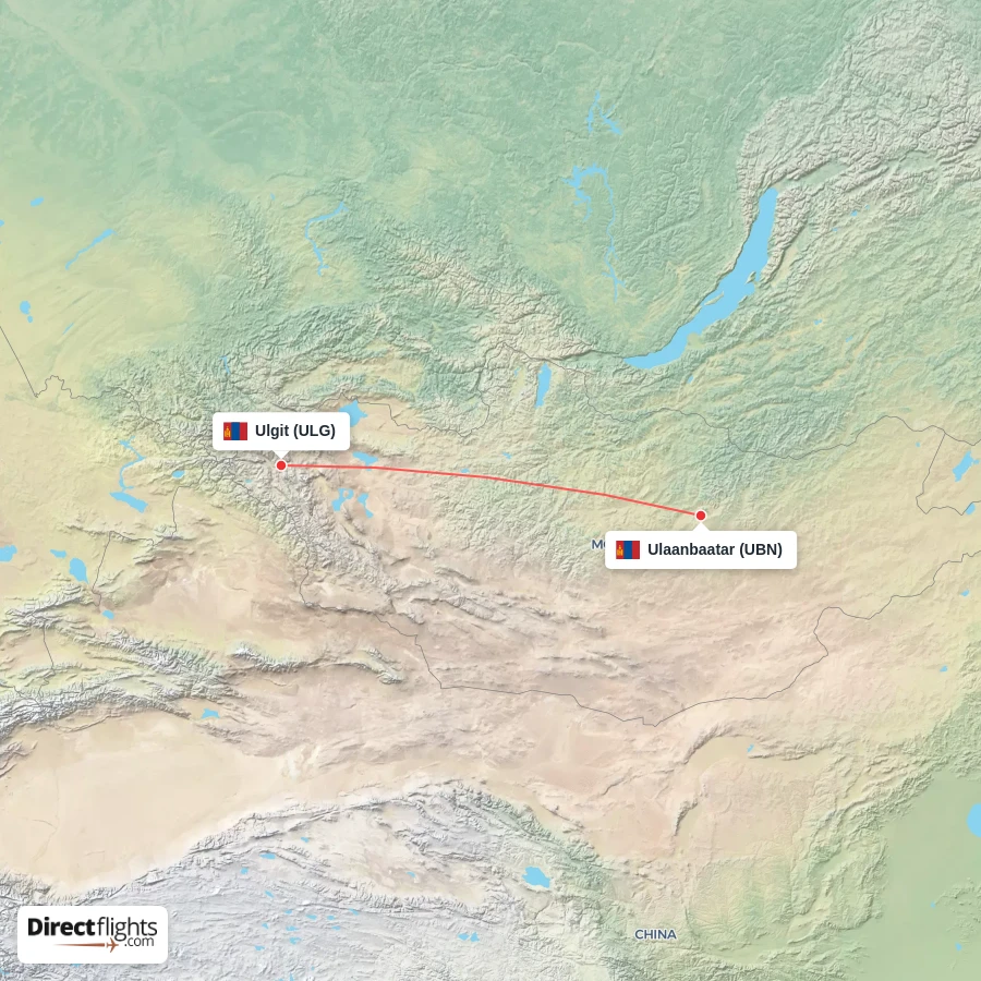 ULG - UBN route map