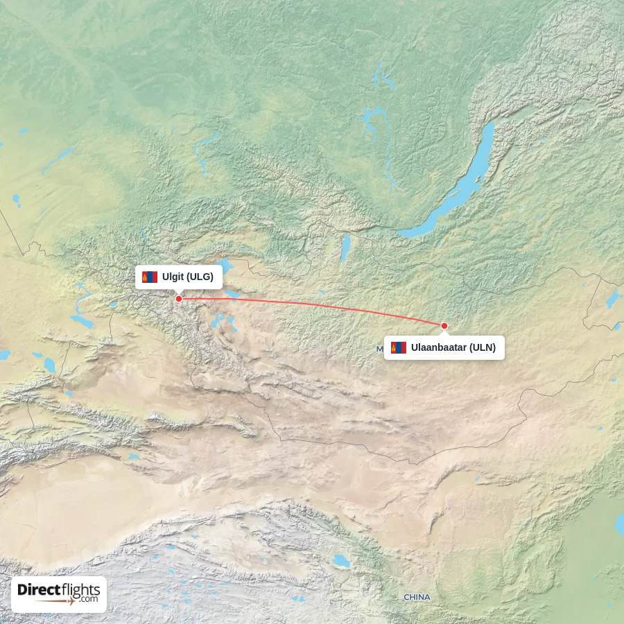 ULG - ULN route map