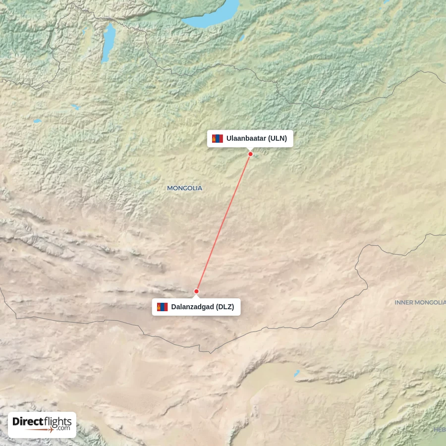 ULN - DLZ route map