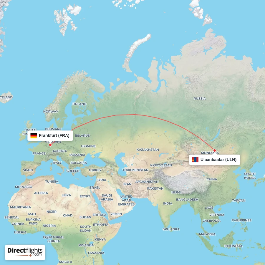 ULN - FRA route map
