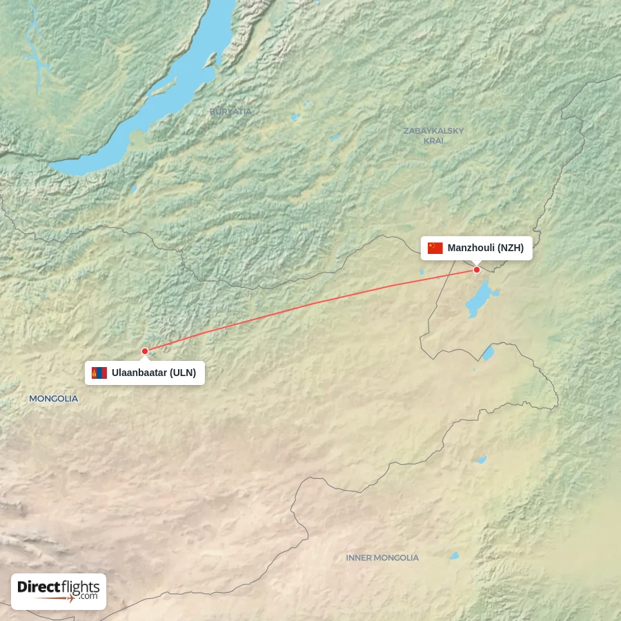 ULN - NZH route map