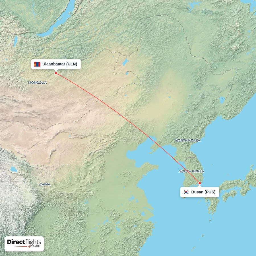ULN - PUS route map