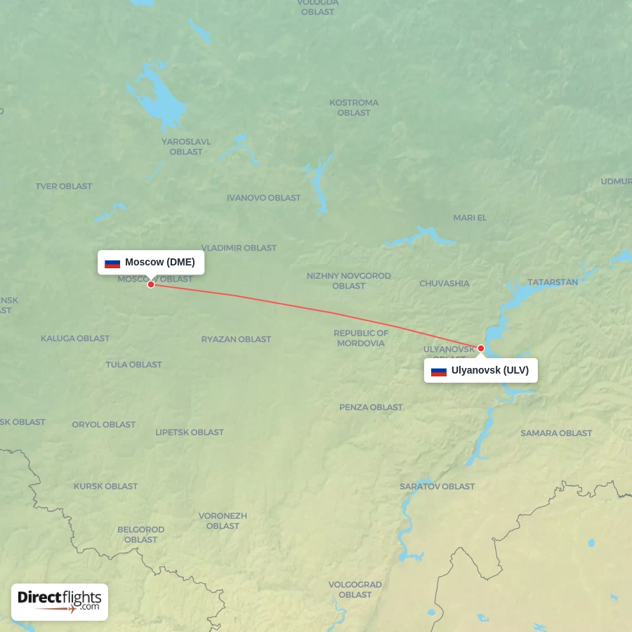 ULV - DME route map