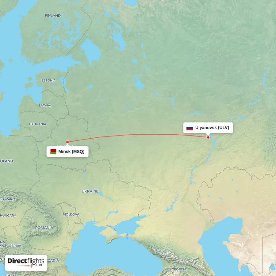 ULV - MSQ route map