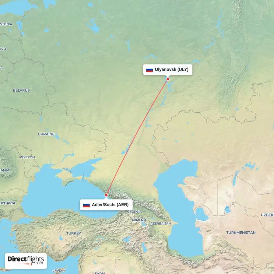 ULY - AER route map