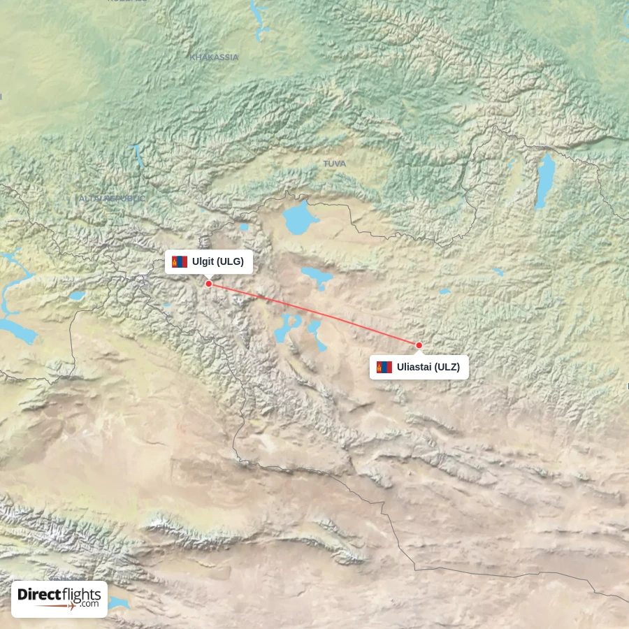 ULZ - ULG route map