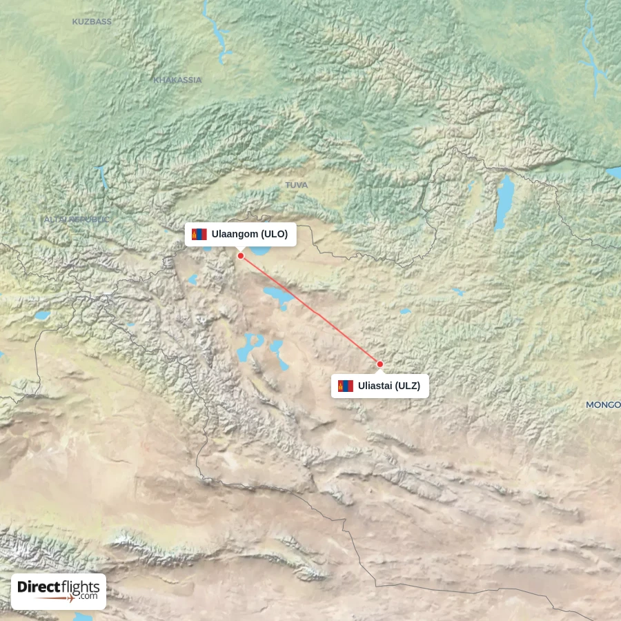 ULZ - ULO route map