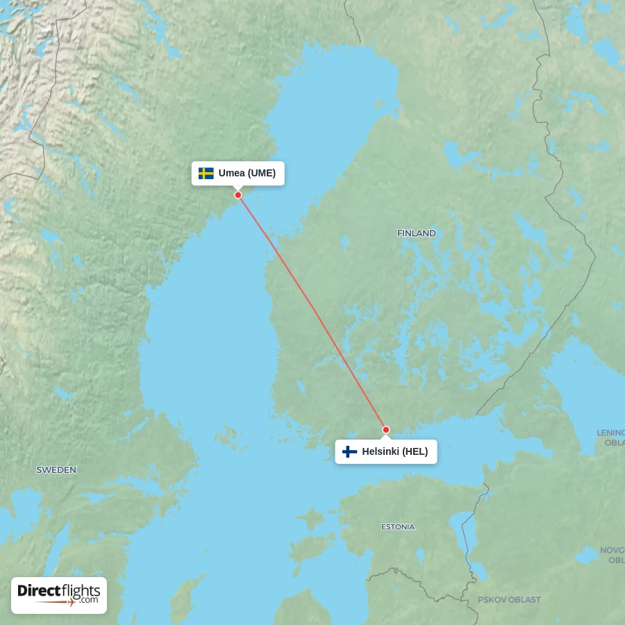 UME - HEL route map