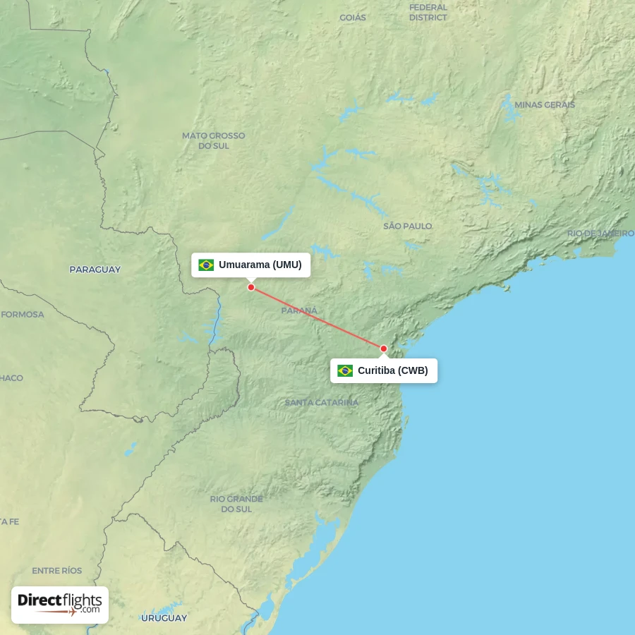 UMU - CWB route map