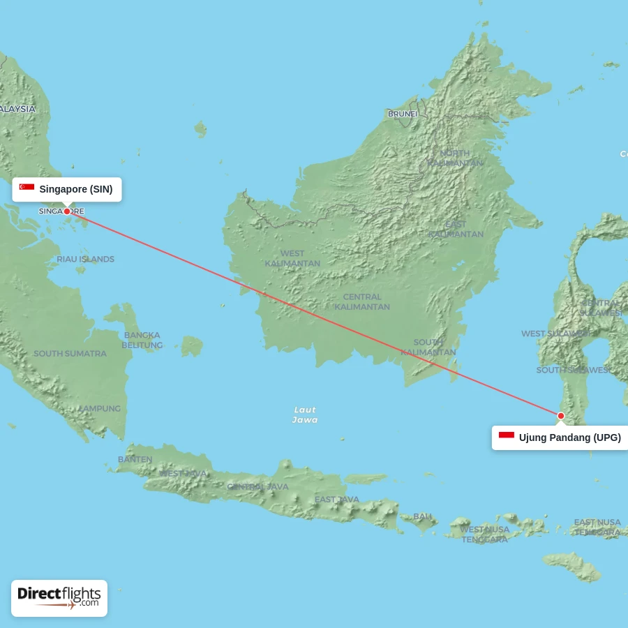 UPG - SIN route map