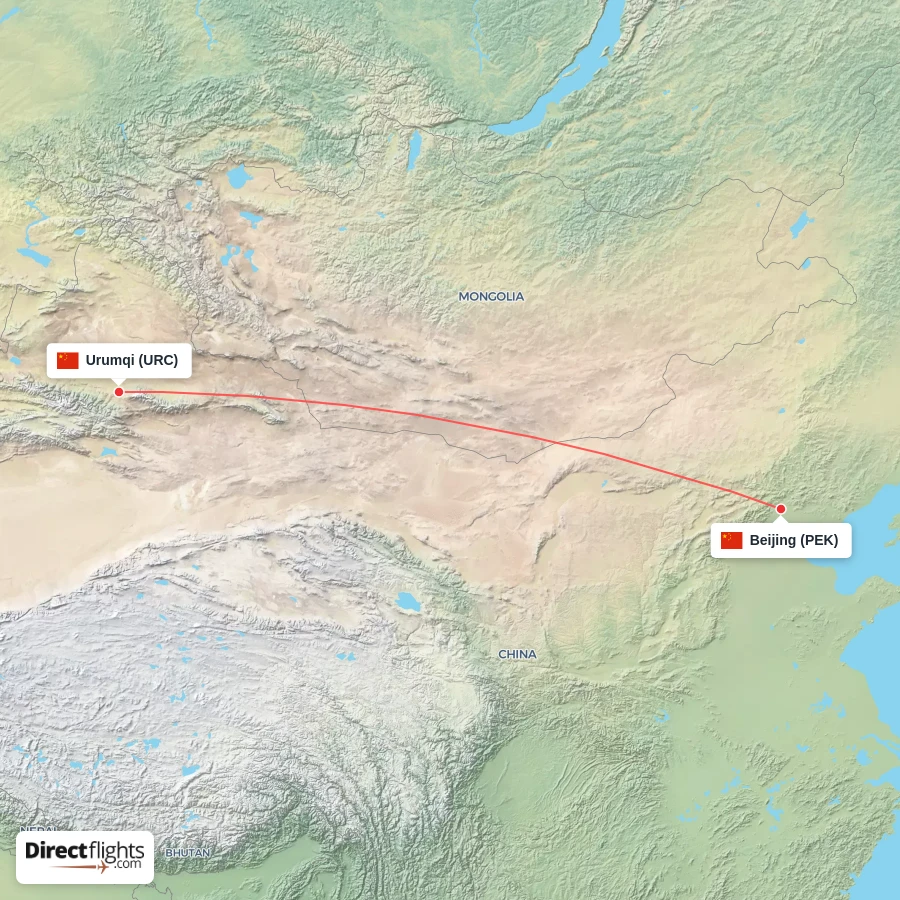 URC - PEK route map