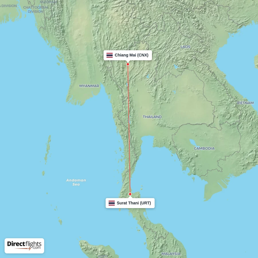 URT - CNX route map