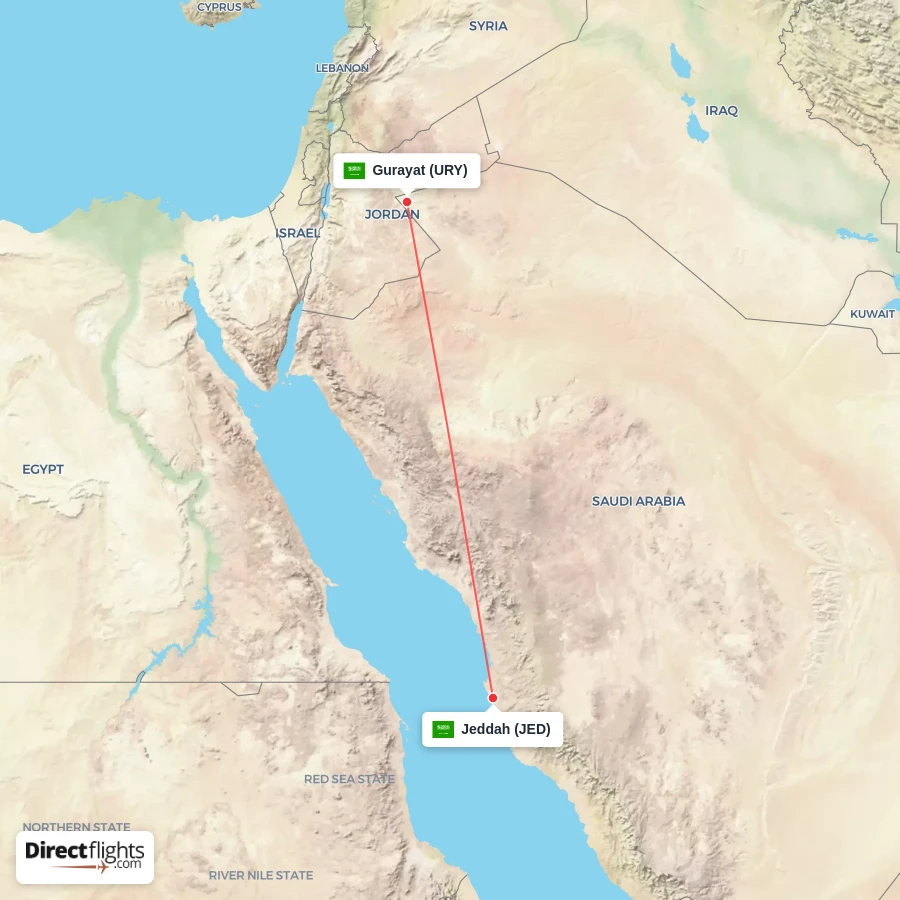 URY - JED route map
