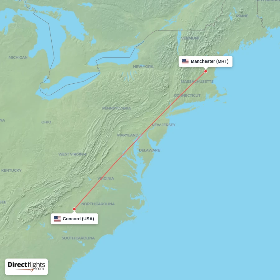 USA - MHT route map