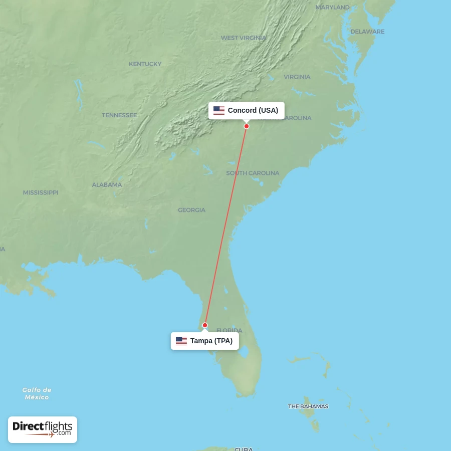 USA - TPA route map