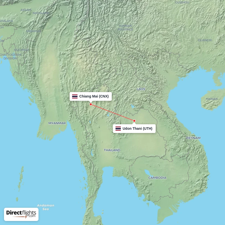 UTH - CNX route map