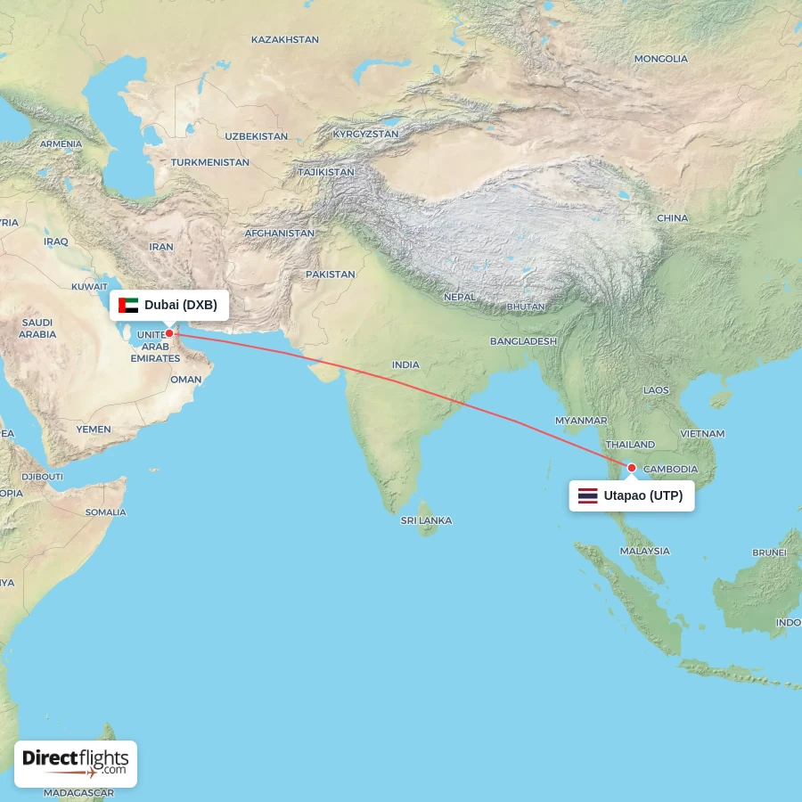UTP - DXB route map