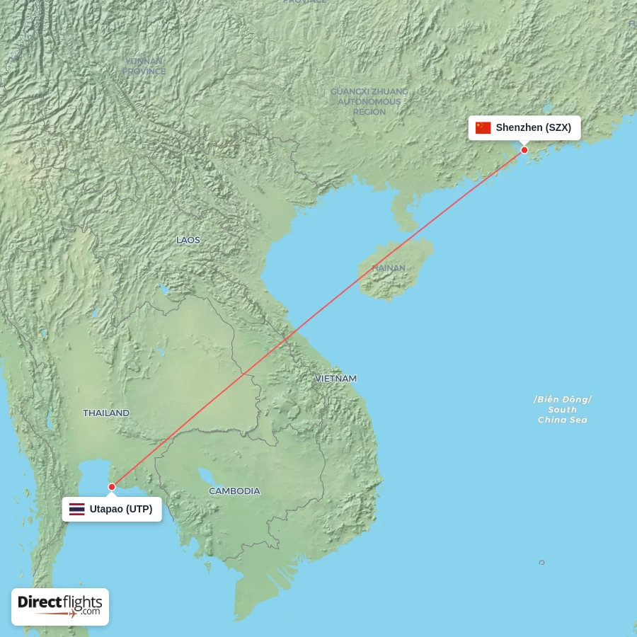 UTP - SZX route map