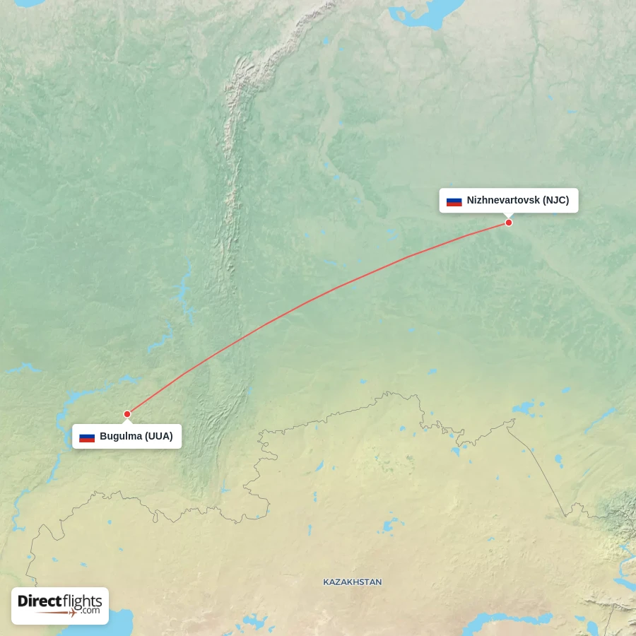 UUA - NJC route map